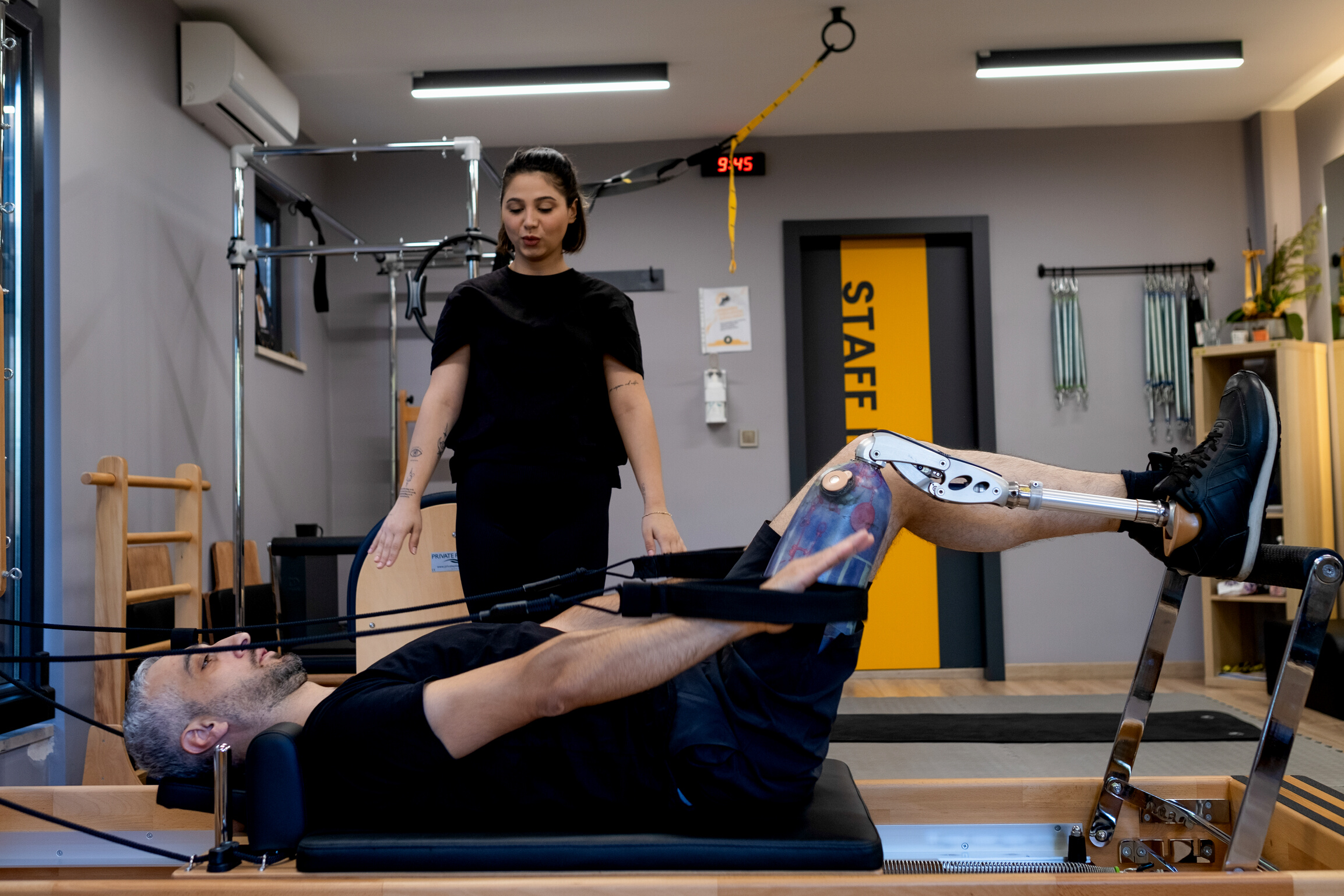 Amputee with Prosthetic Leg Undergoing Therapy